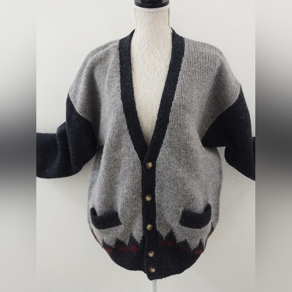 STRUCTURE LONG SLEEVE WOOL CARDIGAN SWEATER - Picture 5 of 16